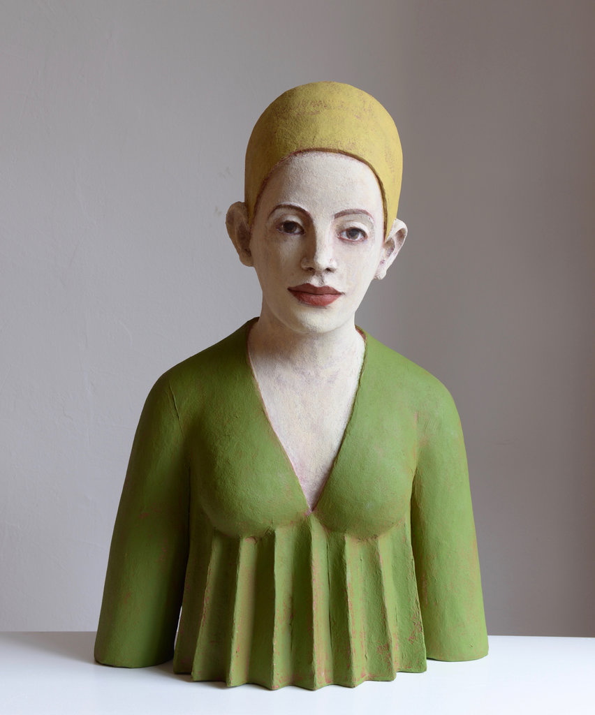 Annette_Meincke-Nagy_Mit offenen Augen, 2020,Cellulose,Quarzsand,Pigmmente_H 61_Wichtendahl_Galerie