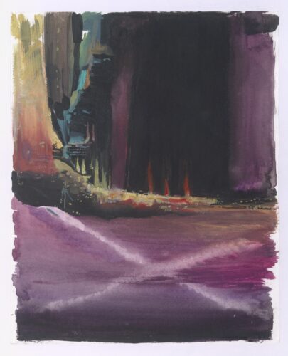 Reverse Landscape (2023); Oost-Indische inkt and acryl op papier; 40 x 50 cm