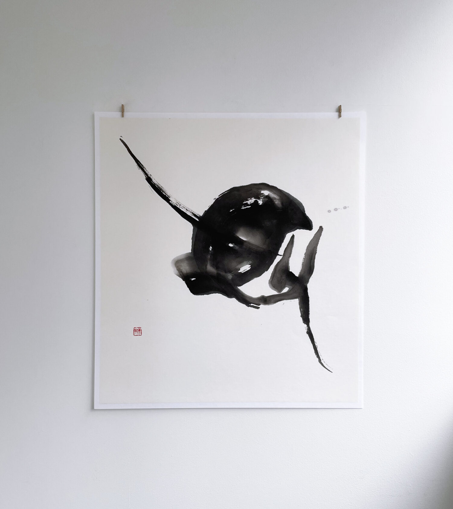 The Roots of Love (2025); sumi ink on paper