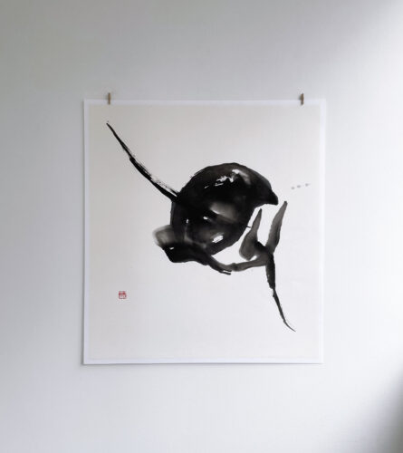 The Roots of Love (2025); sumi ink on paper