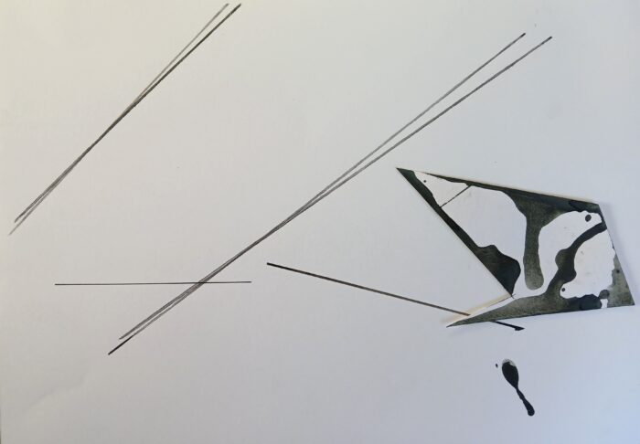 Breathing excercise (8) (2025); acryl en inkt op papier; 30 x 42 cm;  950€