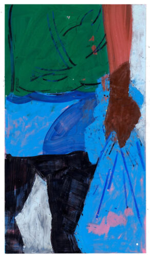 Matching Trash (2025); Acrylic markers, spraypaint, wax pastel on paper (piezoprint); 17 x 29,7 cm