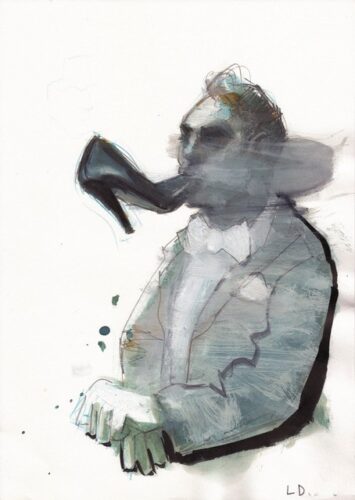 Zonder titel (2025), gemengde techniek op papier; 40x30cm; 950€