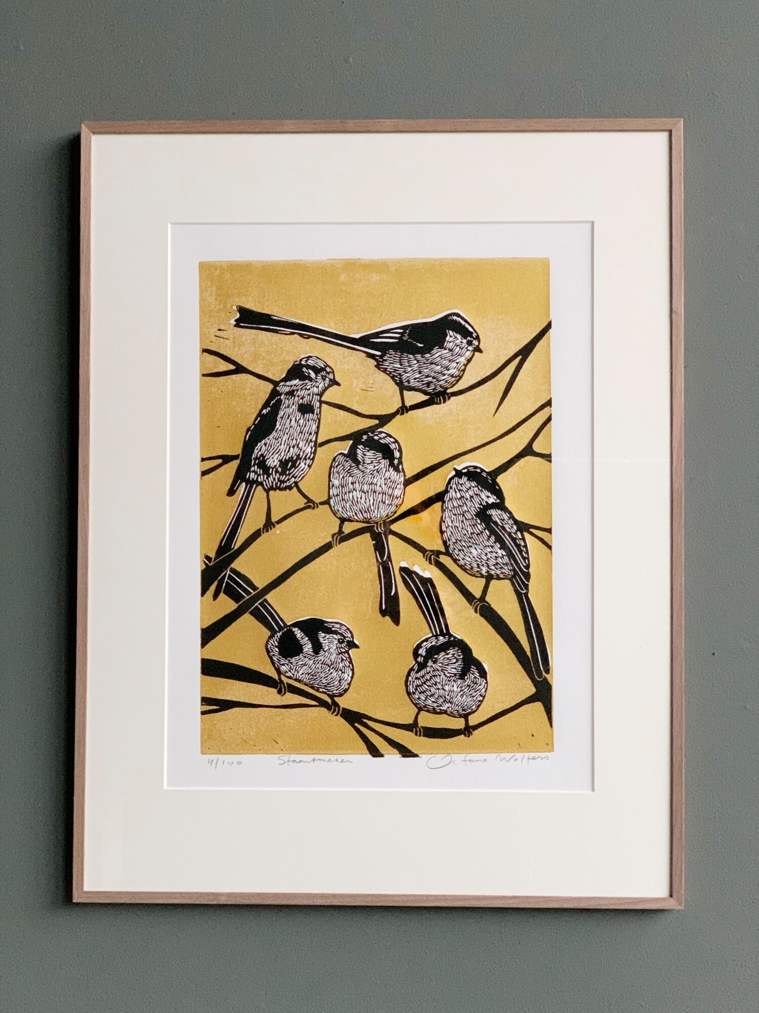 Octavie Wolters , Staartmezen, 2024, Linocut print