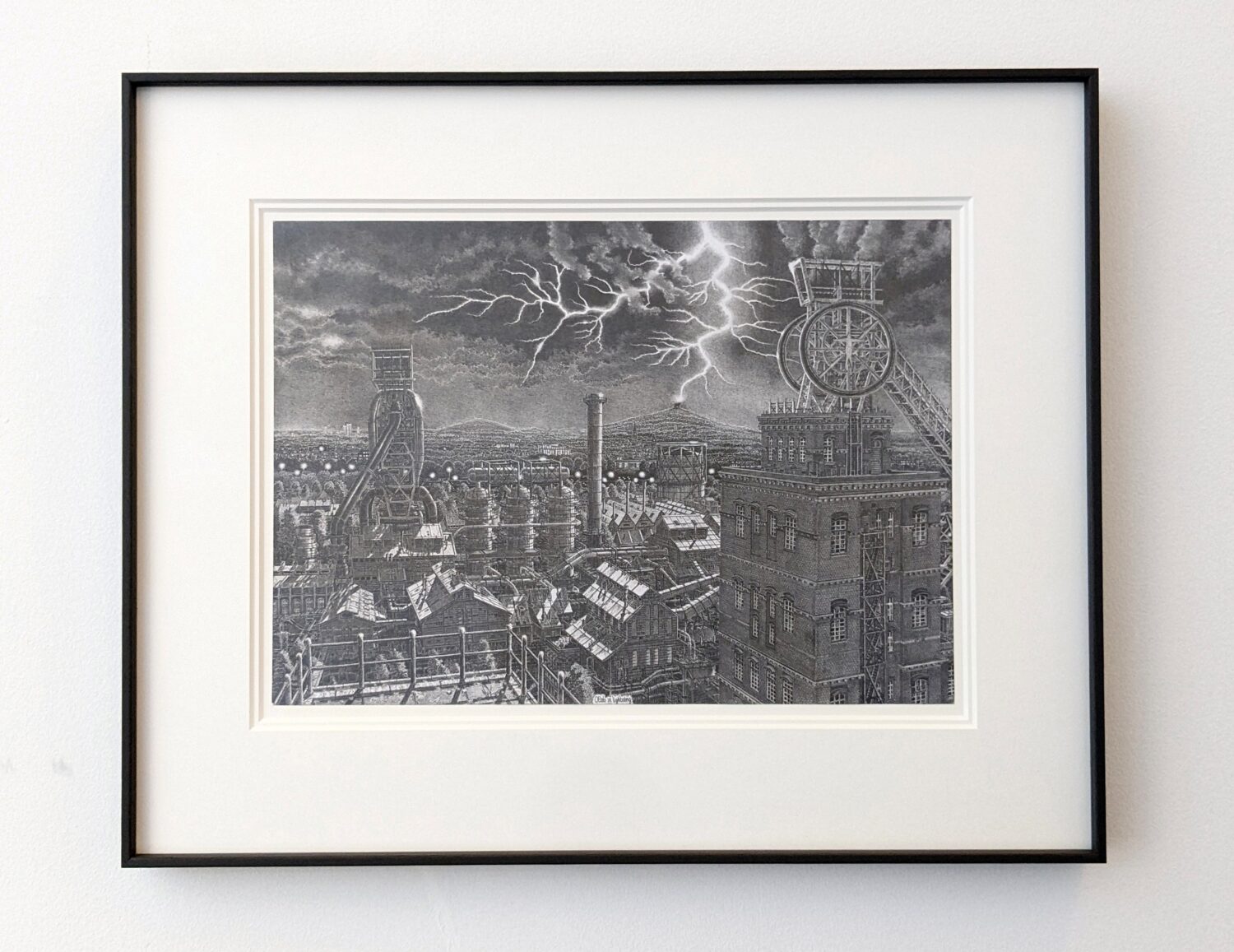 Otlab in lightning (2024); Pencil on paper; 42 x 29,7 cm