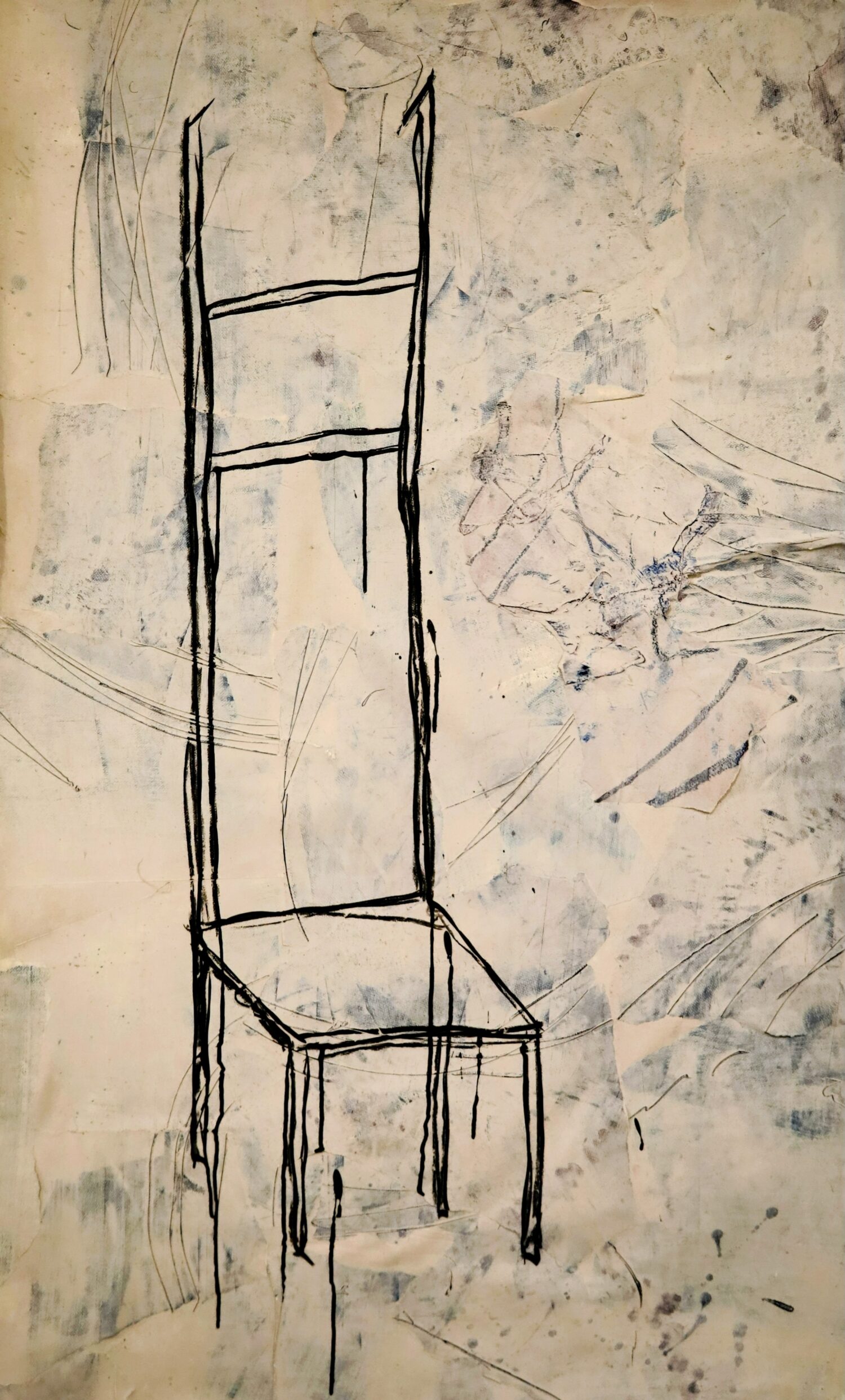 Chronos & Kairos (2020), Chinese ink on paper on canvas; 100 x 80 cm 