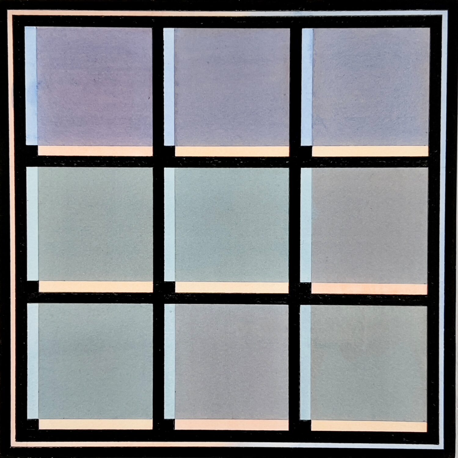 'diad9 #06’ (2025); watercolour on paper on panel; h 25 x w 25 cm