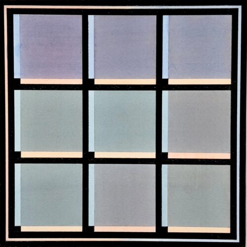 'diad9 #06’ (2025); watercolour on paper on panel; h 25 x w 25 cm