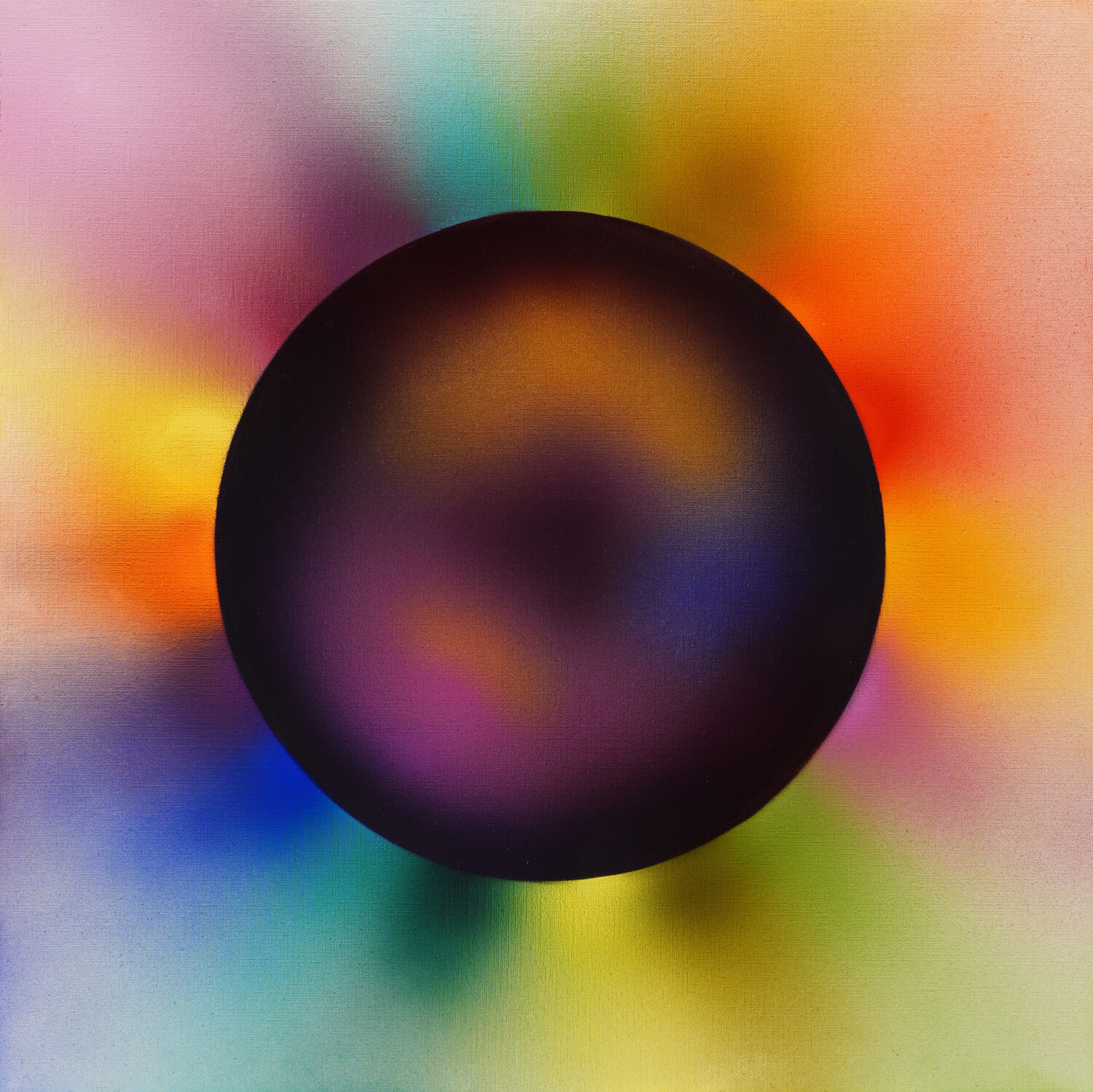  Penumbra II (2025); casein on paper; 38 x 38 cm