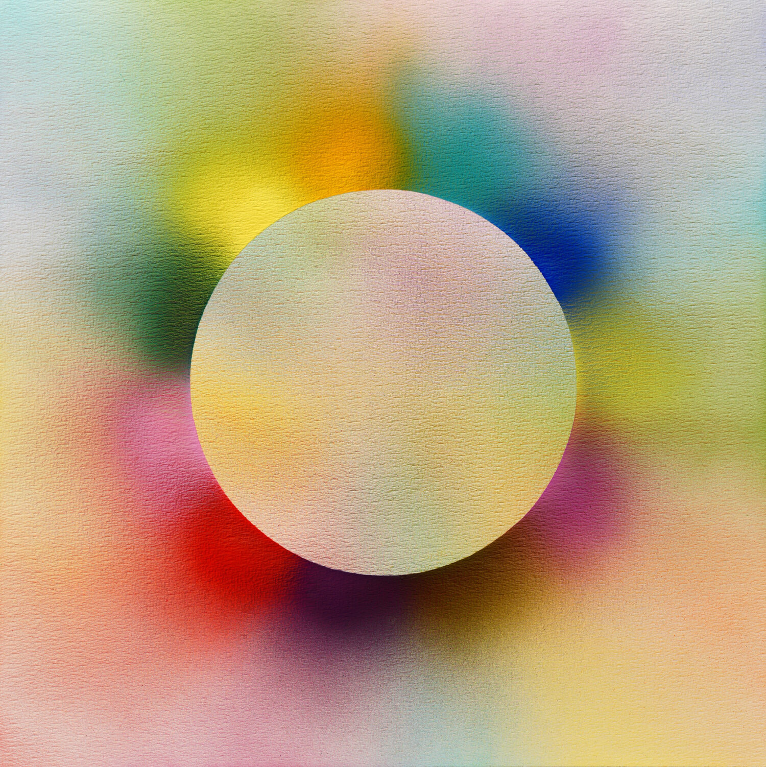 Saccade (2025); casein on paper; 40 x 40 cm