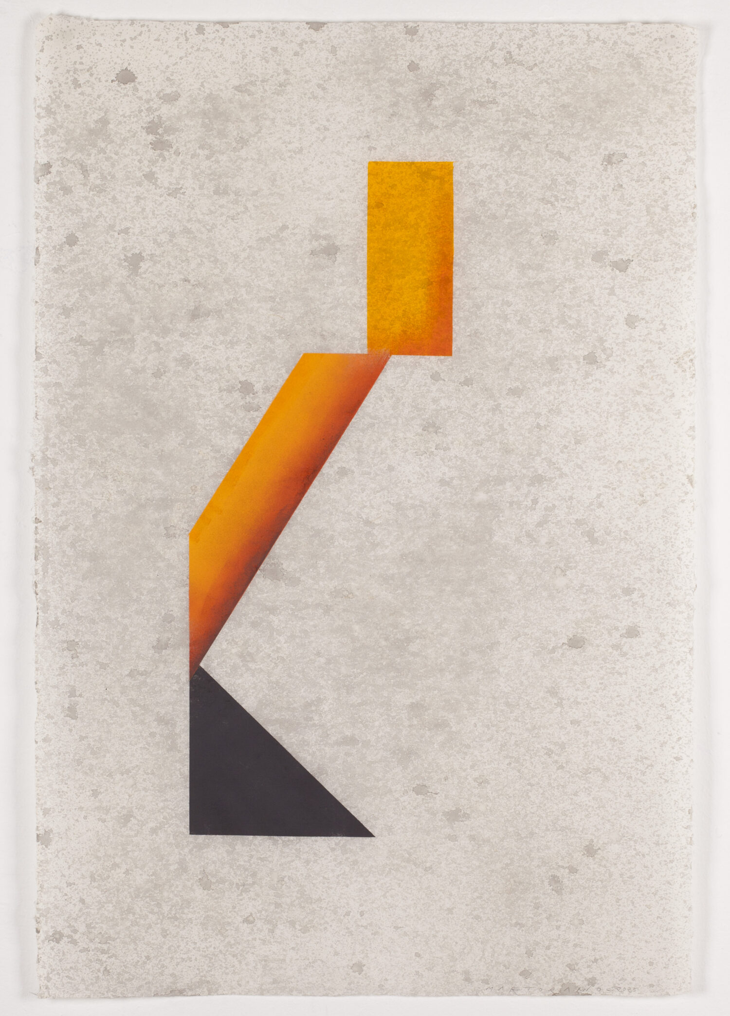 El savi (2025); Guache and Chinese ink on Japonese paper; 100x70cm