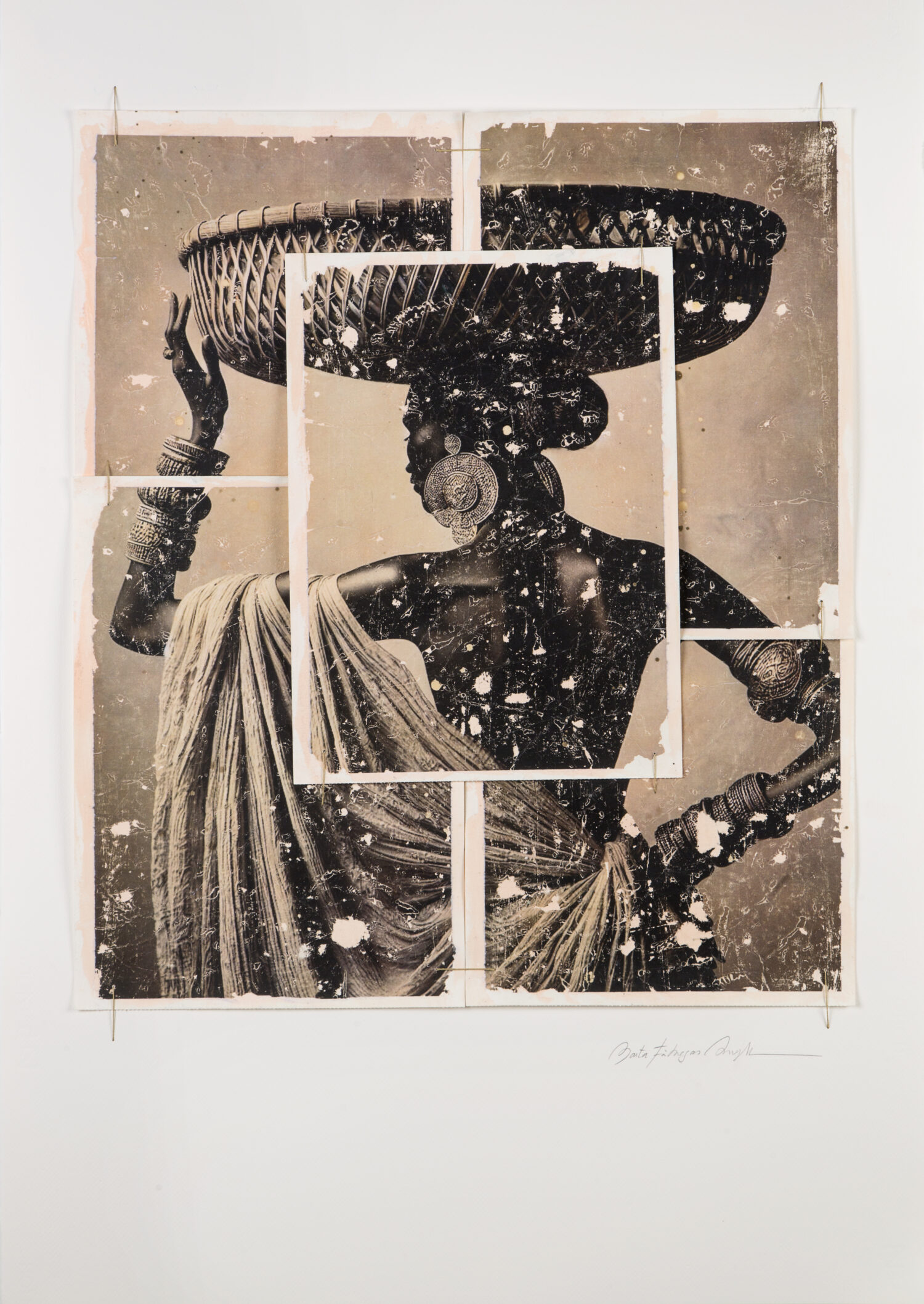 Donde Nace el Horizonte 04 (2025); Mixed media: Transphotography on watercolor paper and acrylic paper; 100x70 cm