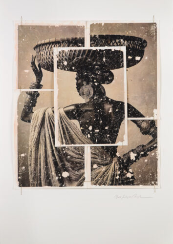 Donde Nace el Horizonte 04 (2025); Mixed media: Transphotography on watercolor paper and acrylic paper; 100x70 cm