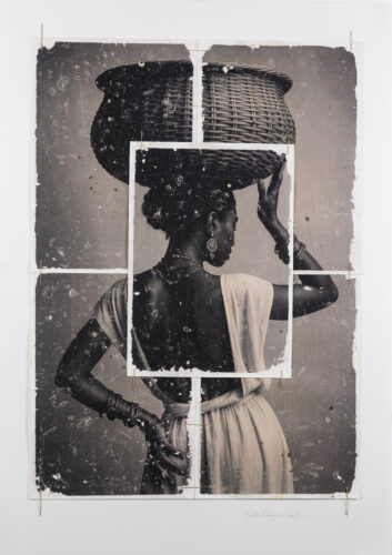 Donde Nace el Horizonte 17 (2025); Mixed media: transphotography on watercolor paper and acrylic paper; 100x70cm