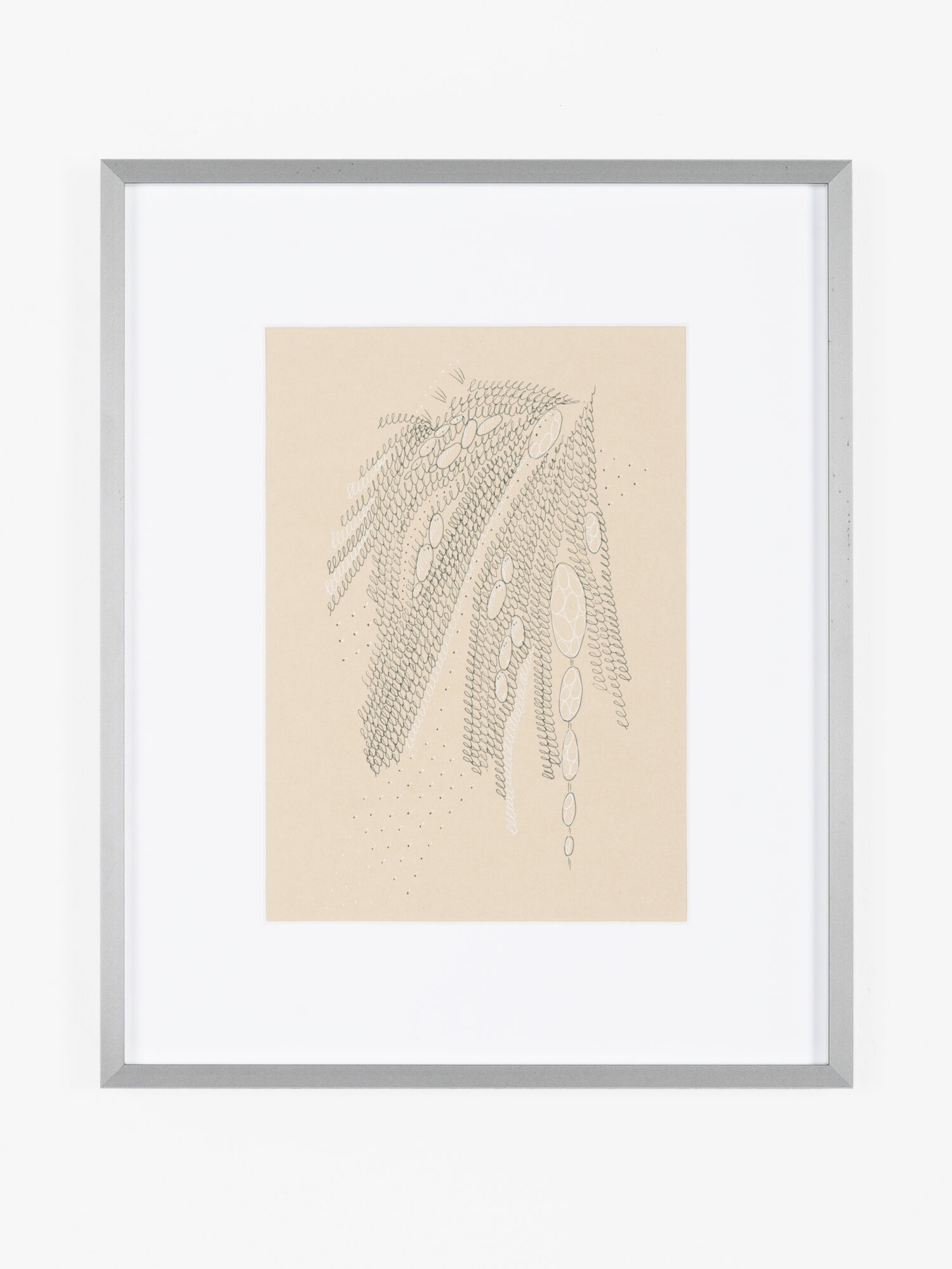 Floating Connections Beige #2 (2025); Fineliner on paper; 23 x 16 cm