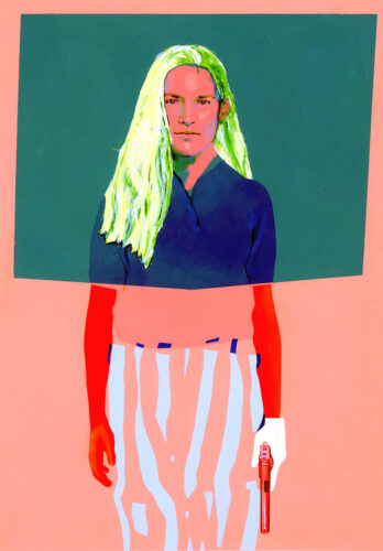 "Girl 10" (2025); Acrylic, pencil on paper; 40x28cm