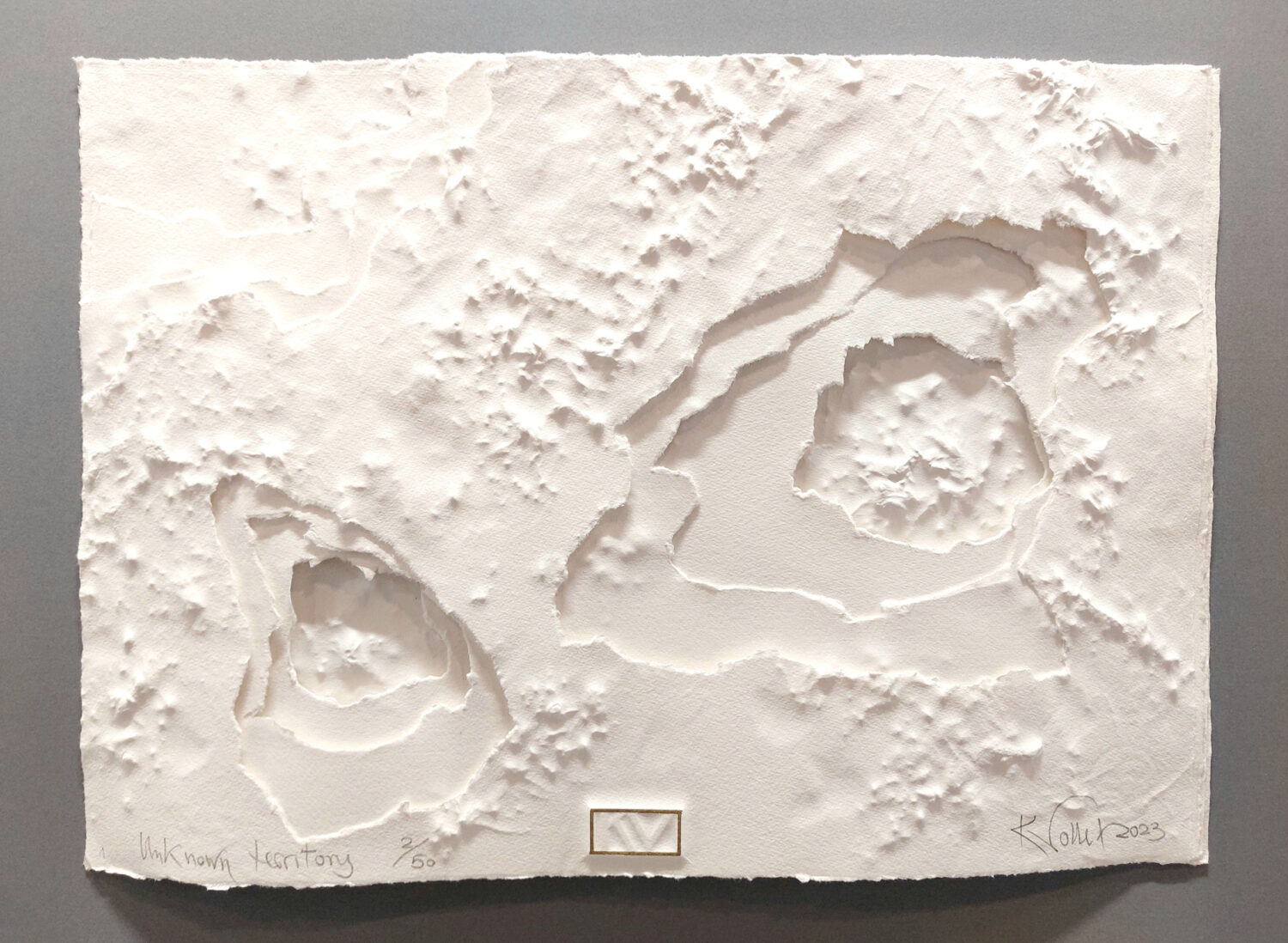 Kuno Vollet, Unknown Territory, ed. of 50, 2023, reliëfdruk op handgeschept papier 300 gr, 30  x 42 cm