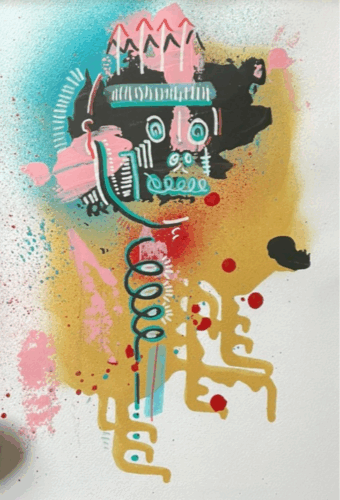 Dry; Mixed media on paper; +/- 21 x 29 cm