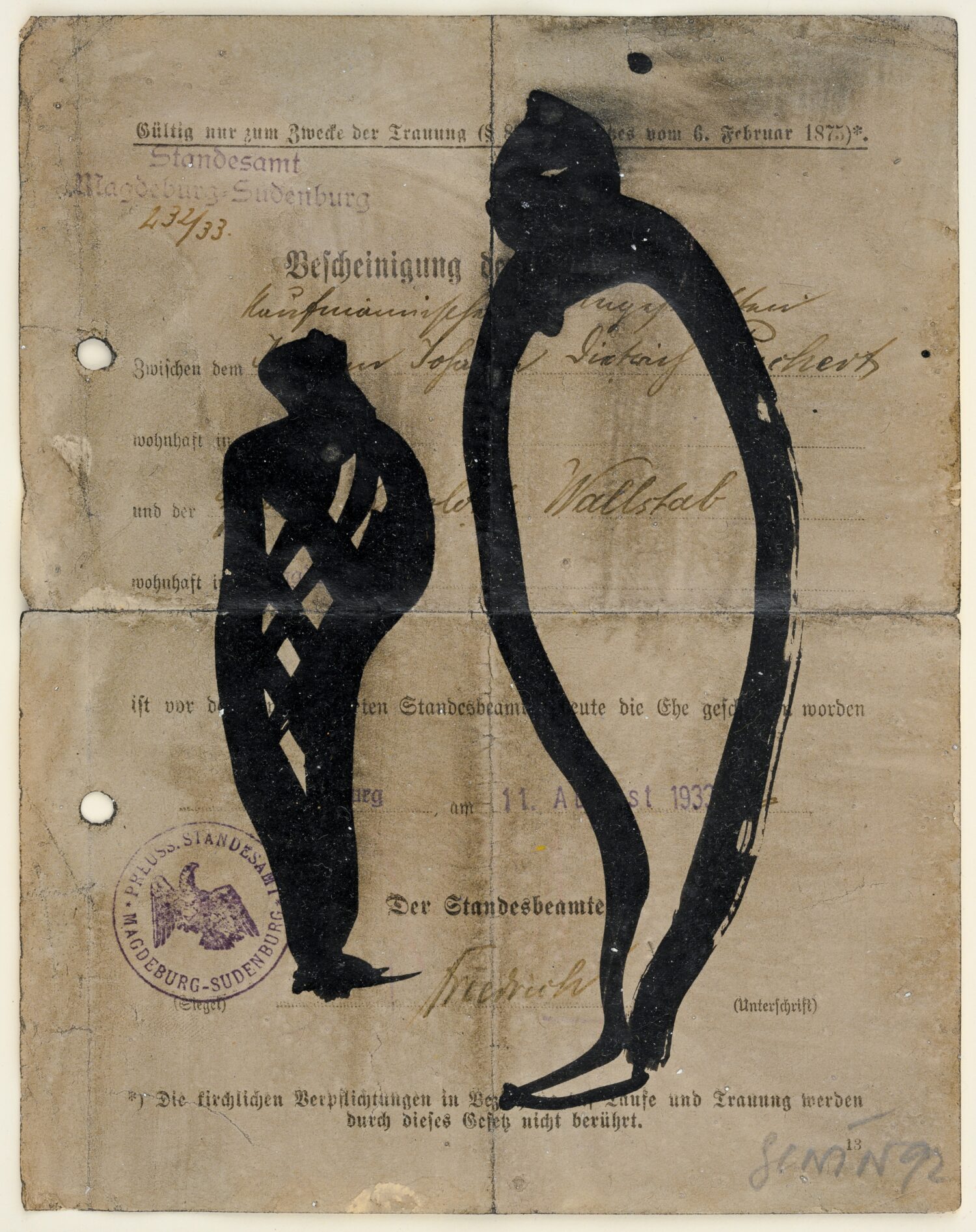 August1933 (1992); ink on paper; 21 x 16 cm