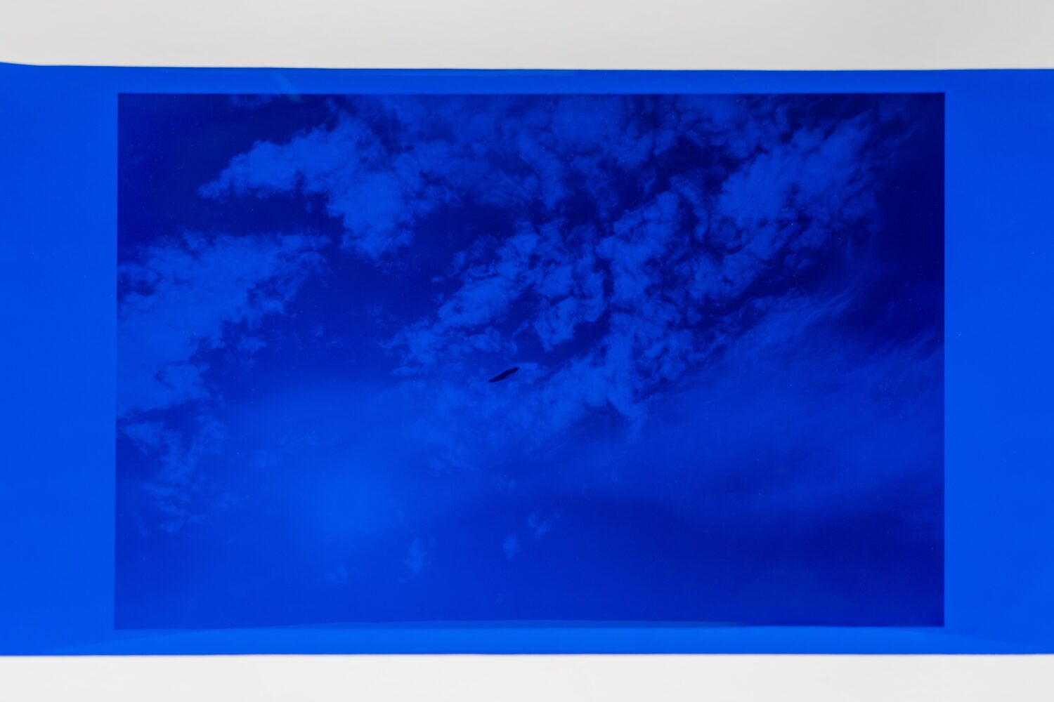 They Must Exist (2025); Inkjet print and pencil on paper, blue PVC; 42 x 59, 4cm