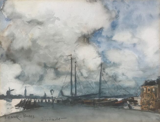Dordrecht, Aquarel,  27 x 34 cm, gesigneerd l.o. en 'Dordrecht'- Herkomst: Galerie Amicorum, Paris
