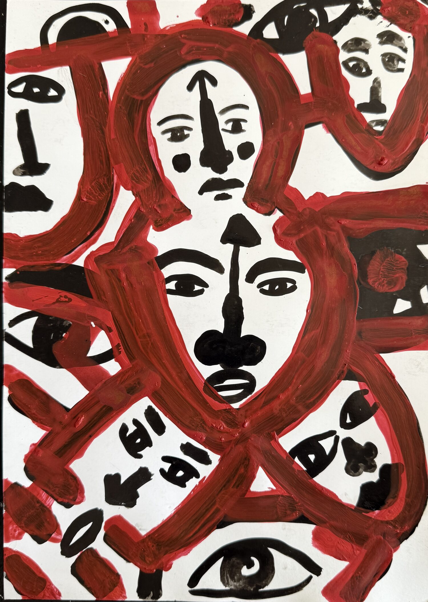 Hamid El Kanbouhi Uit de serie „Volgens de Koe” (2025); inkt en verf op papier; circa A4