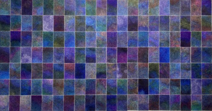 Let there be light (take 1) (2023-2025), balpen op museumkarton, 420 x 210 cm