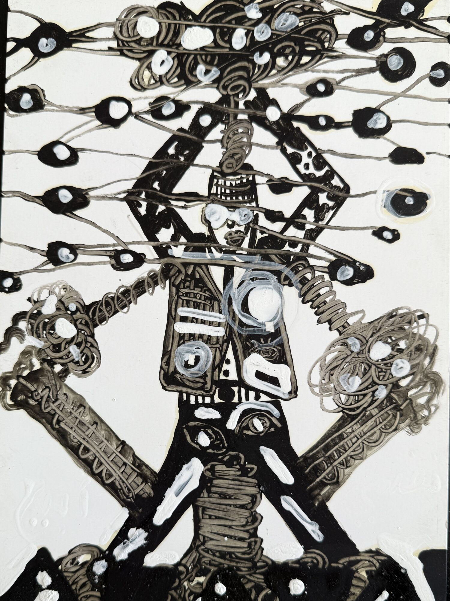 Hamid El Kanbouhi Uit de serie „Volgens de Koe” (2025); inkt en verf op papier; circa A4