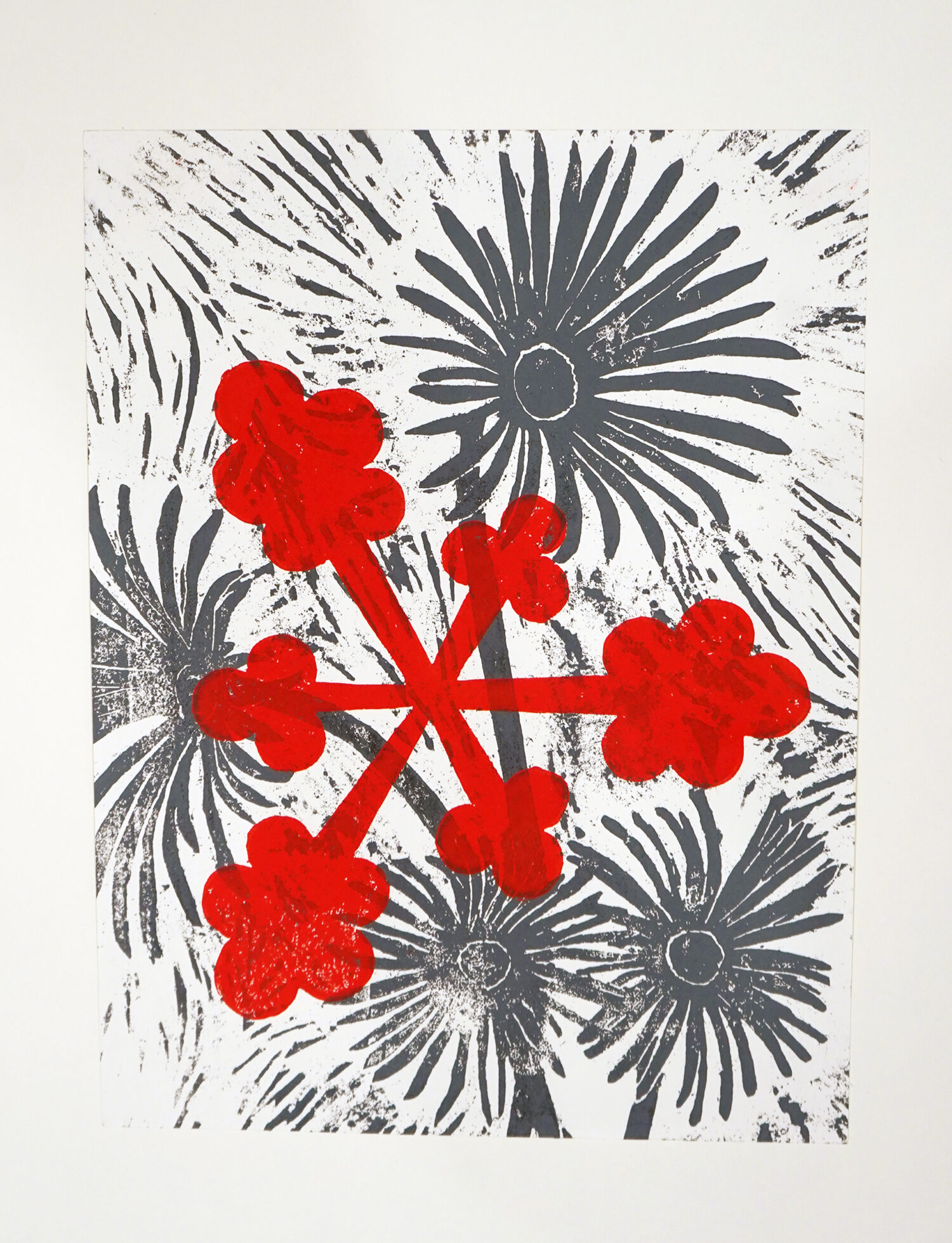 Untitled, 2021, Linocut #1 and #2 (hand-pulled print), 30.5 x 23 cm