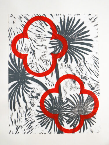 Untitled, 2021, Linocut #1 and #2 (hand-pulled print), 30.5 x 23 cm