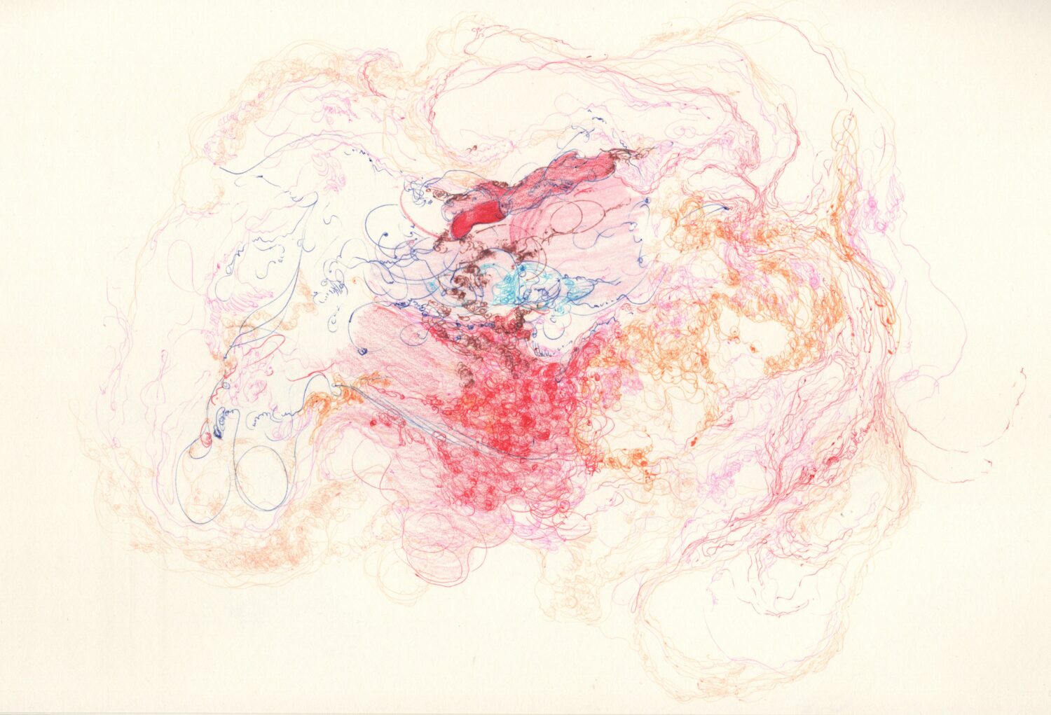 Untitled (2023); Pen and stick paint on paper; 210 × 297 mm